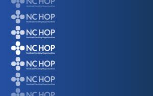 NC HOP logo in white on blue gradient background