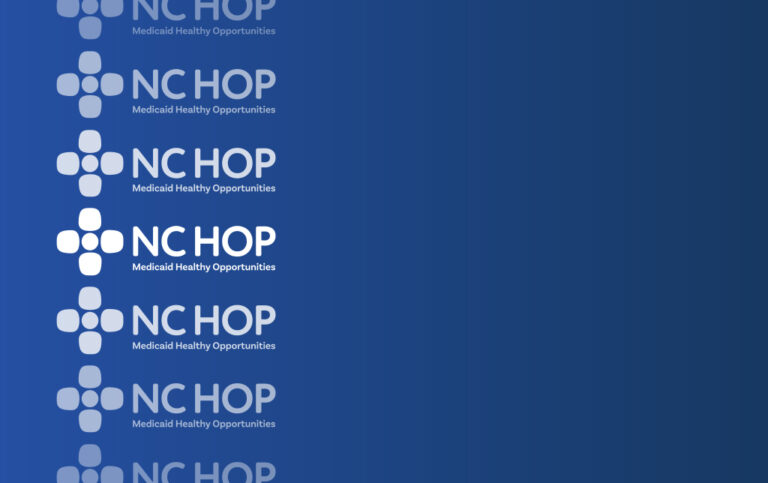 NC HOP logo in white on blue gradient background
