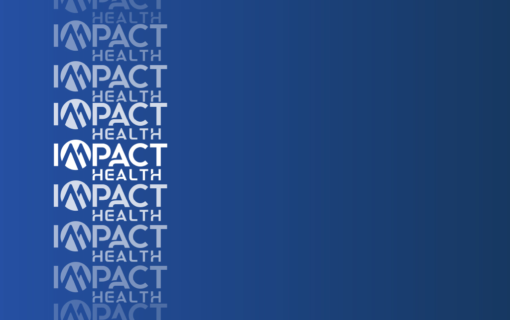 Impact Health logo on blue gradient background