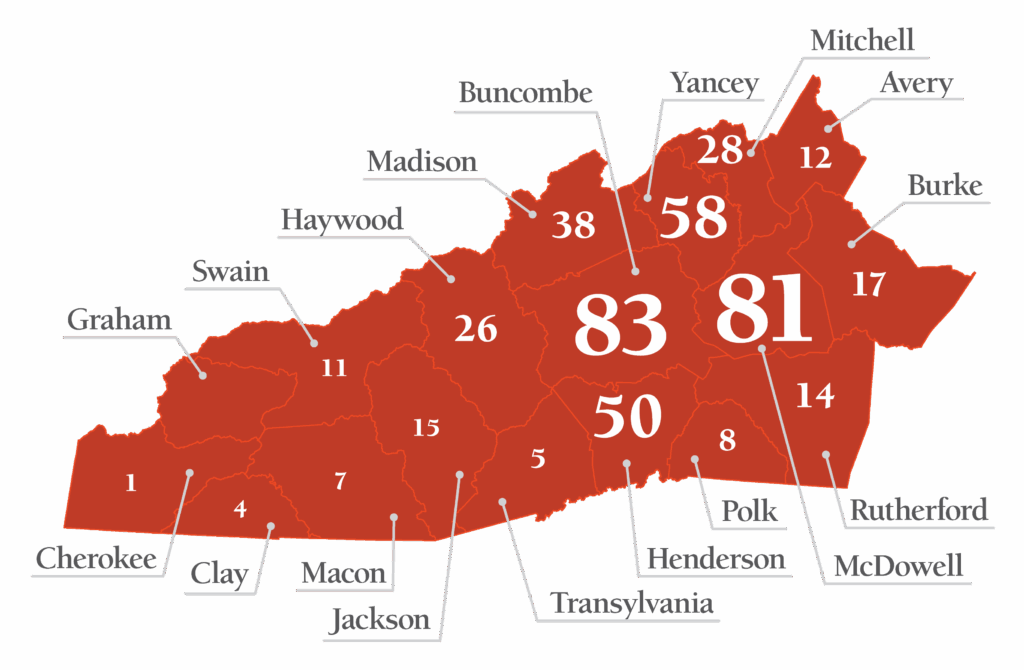map infographic of economic impact farms